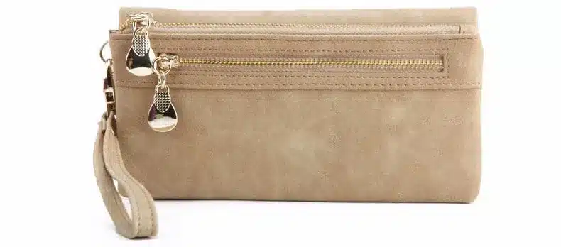 High Capacity Fashion Women Wallets Long Dull Polish PU Leather Wallet Female Double Zipper Clutch Coin Purse Ladies Wristlet 26