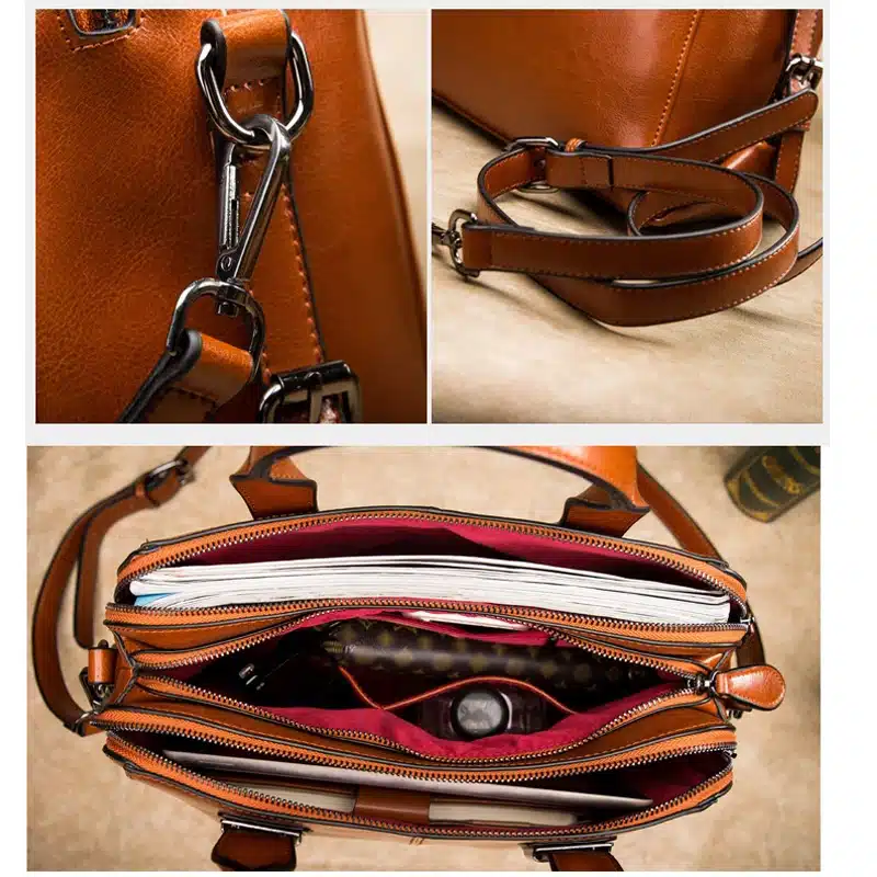 Real Cow Leather Ladies HandBags Women Genuine Leather bags Totes Messenger Bags Hign Quality Designer Luxury Brand Bag 25