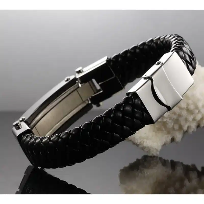 Jiayiqi Punk Cross Stainless Steel Braided Cuff Leather Bracelets Men Woven Bangle For Men Jewelry Christmas Gift 2016 17