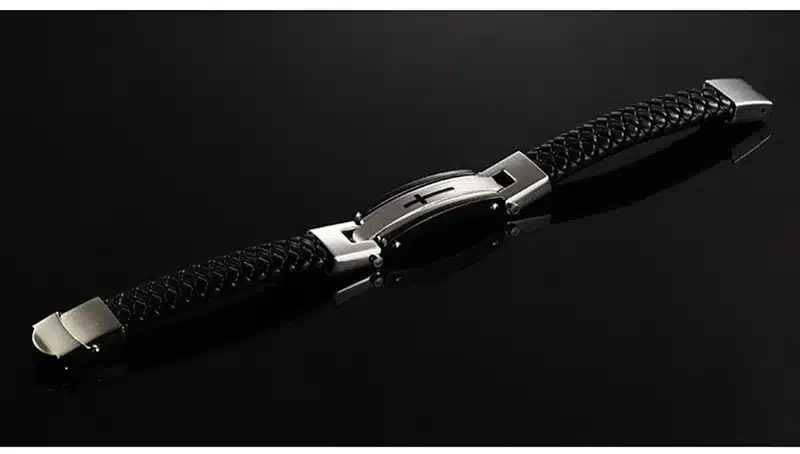 Jiayiqi Punk Cross Stainless Steel Braided Cuff Leather Bracelets Men Woven Bangle For Men Jewelry Christmas Gift 2016 18
