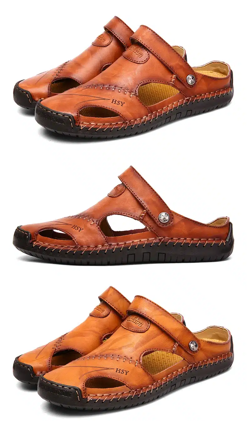 New Genuine Leather Men Sandals Shoes Summer Leisure Beach Men's Sandals High Quality Sandals Slippers Bohemia Big Size 38-48 24