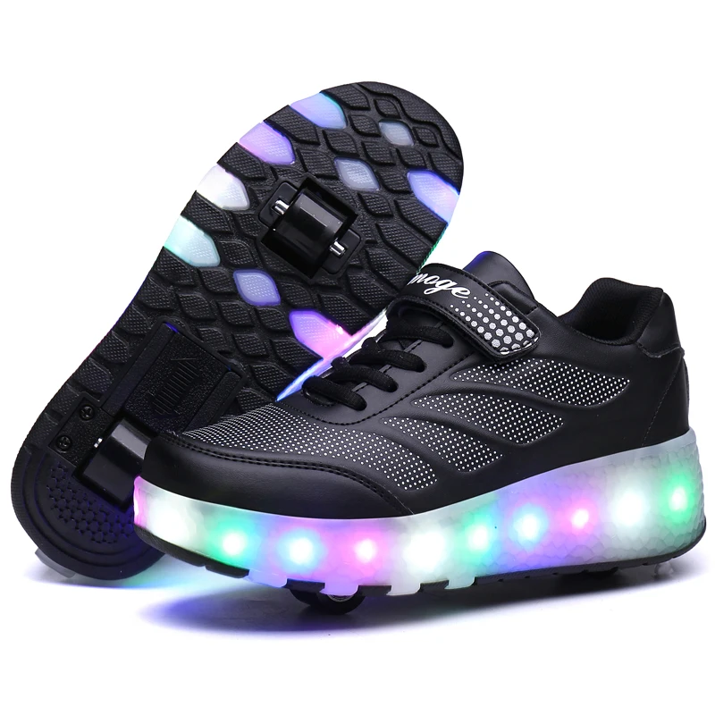 mustad LED tossud rataste ja mitmevärviliste tuledega