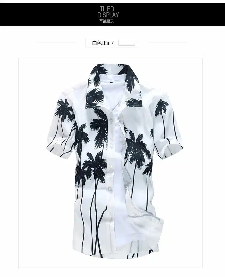 Mens Hawaiian Shirt Male Casual camisa masculina Printed Beach Shirts Short Sleeve brand clothing Free Shipping Asian Size 4XL 15