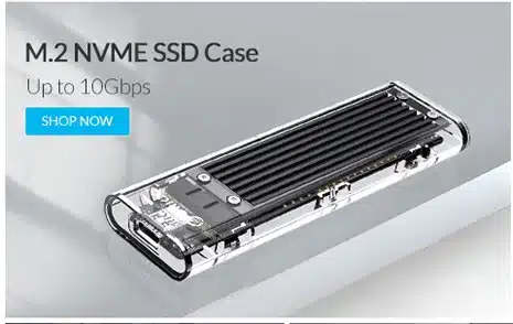 läbipaistev m.2 nvme ssd ümbris musta jahutusribiga