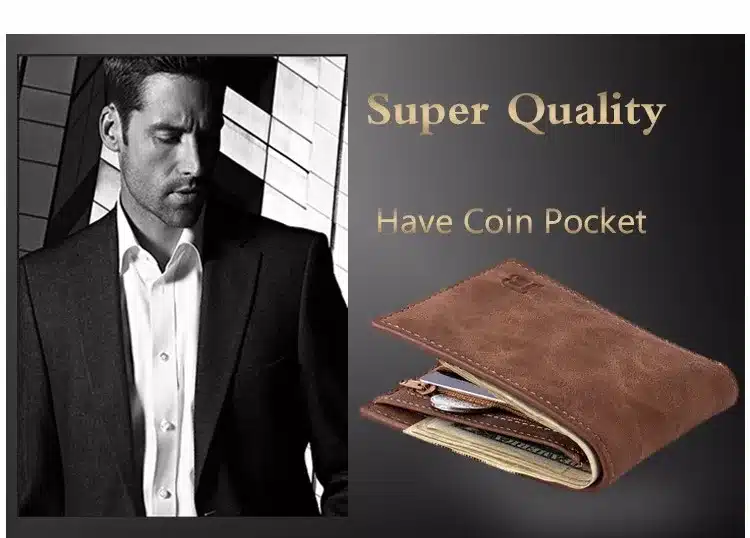 2017 New Design Men wallets small money purses Mens Wallet Dollar Price Male Wallet Purse zipper Coin Bag carteira masculina 5