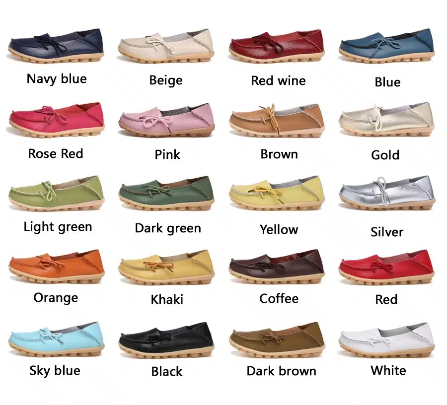 New Hot 20 Colors Natural Leather Women Flats Casual Moccasins Driving Loafers Women's Shoes Fashion Comfortable Shoes Woman 11