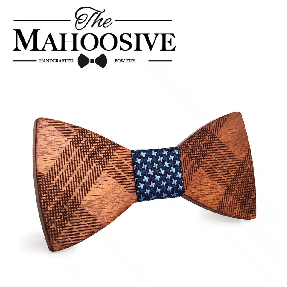 Mahoosive Wood Bow Ties for Mens Wedding Suits Wooden Bow Tie Butterfly Shape Bowknots Gravatas Slim Cravat 9