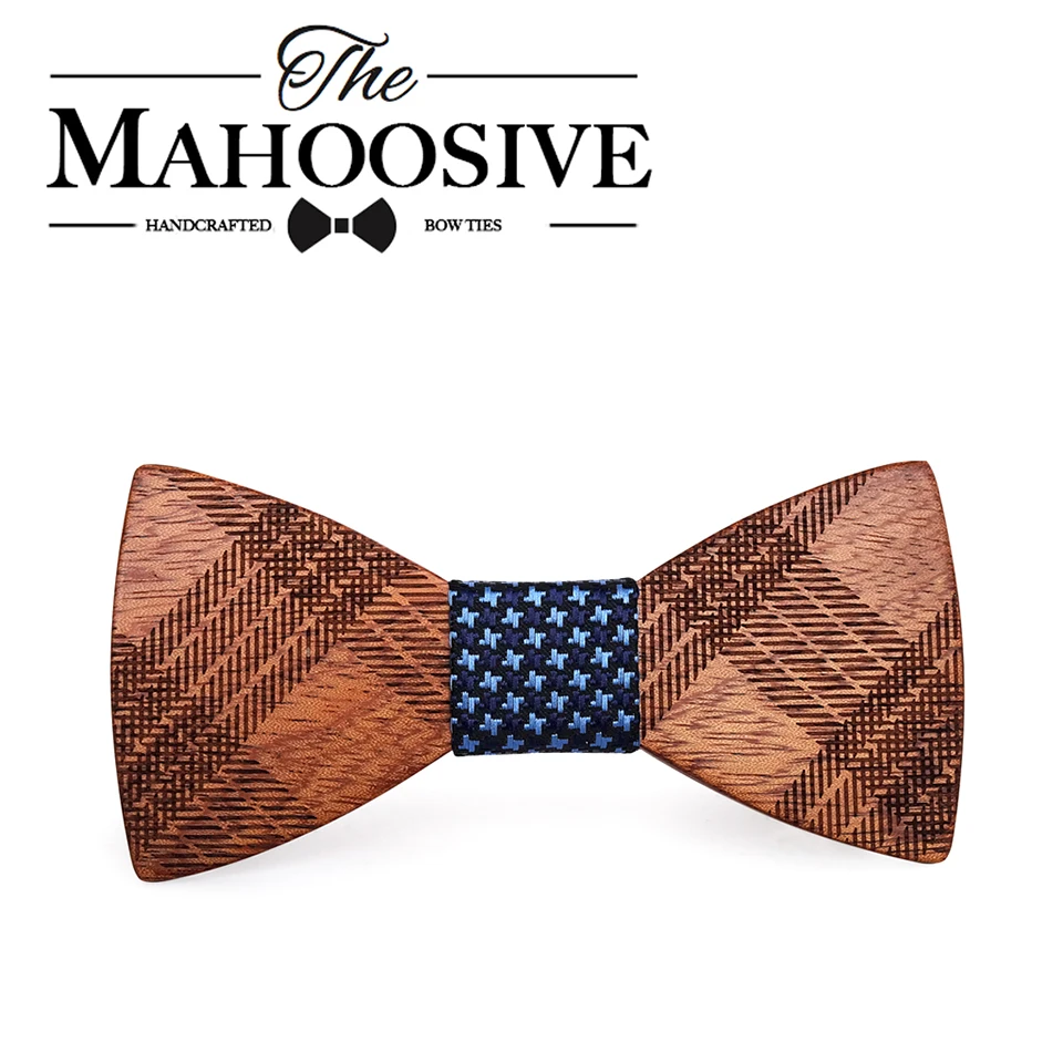 Mahoosive Wood Bow Ties for Mens Wedding Suits Wooden Bow Tie Butterfly Shape Bowknots Gravatas Slim Cravat 10
