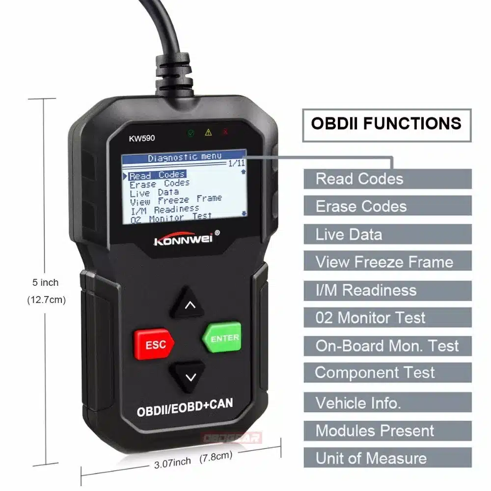Best ODB OBD2 Scanner KONNWEI KW590 OBD2 Car Diagnostic Scanner Multi-languages OBD2 Autos scanner in Russian Better Than AD310 22