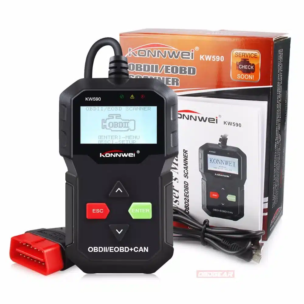 Best ODB OBD2 Scanner KONNWEI KW590 OBD2 Car Diagnostic Scanner Multi-languages OBD2 Autos scanner in Russian Better Than AD310 27