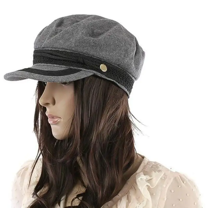 COKK Military Hat Winter Hats For Women Ladies Military Hat Cap Female Black Grey Casquette Militaire Gorra Plana Military Cap 4