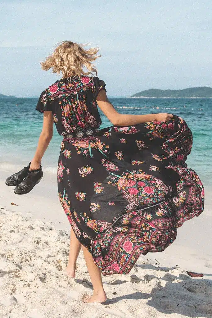 DeRuiLaDy 2018 New Women Summer Boho Beach Maxi Dress Sexy V Neck Vintage Print Long Dresses Casual Sundress Dress vestidos 14