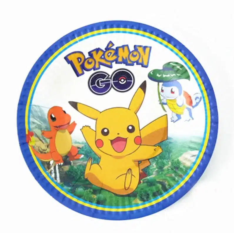 7inch 10pcs/lot Pikachu party environmental protection food grade paper plate Pokemon kids birthday party supplies 7