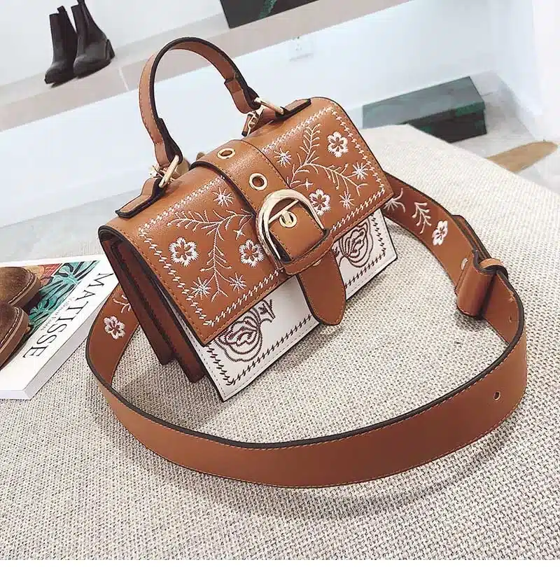 Toposhine Fashion Women Bag Panelled Vintage Girls Bags for Girls Black PU Leather Women Messenger Bags Free Gift Drop Shopping 12