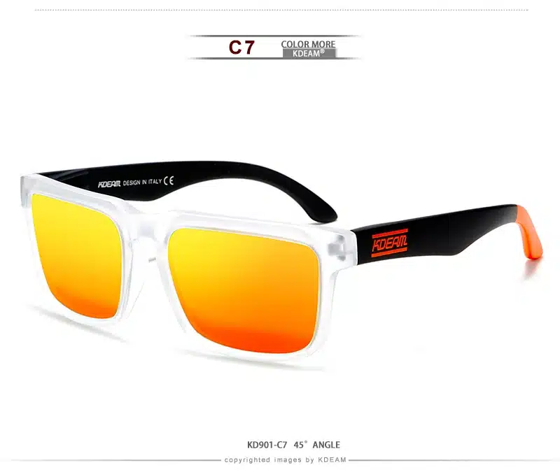 Kdeam Polarized Summer Sunglasses Men Reflective Coating Square Sun Glasses Women Brand Design Mirrored Oculos De Sol With Case 22