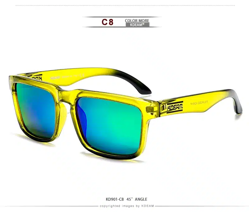 Kdeam Polarized Summer Sunglasses Men Reflective Coating Square Sun Glasses Women Brand Design Mirrored Oculos De Sol With Case 24