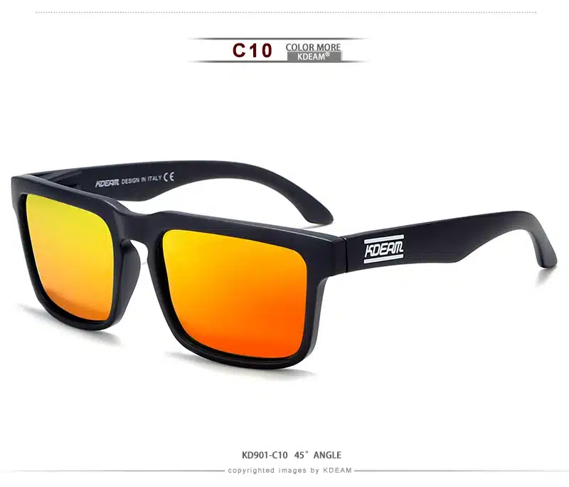 Kdeam Polarized Summer Sunglasses Men Reflective Coating Square Sun Glasses Women Brand Design Mirrored Oculos De Sol With Case 26