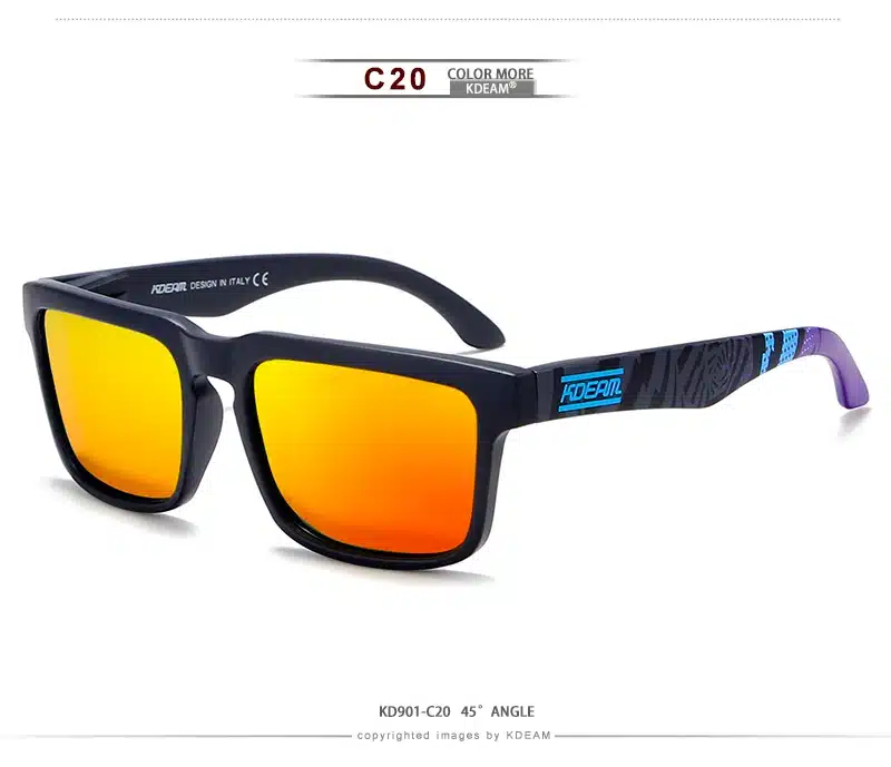 Kdeam Polarized Summer Sunglasses Men Reflective Coating Square Sun Glasses Women Brand Design Mirrored Oculos De Sol With Case 32