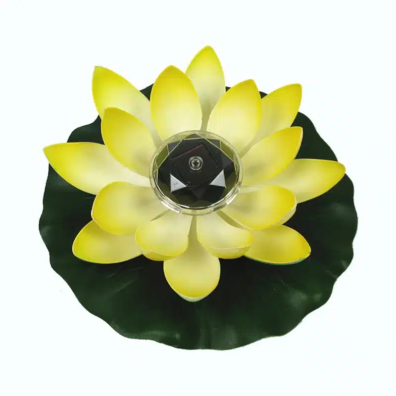 Solar Powered LED Lotus Flower Lamp Water Resistant Outdoor Floating Pond Night-Light for Garden Pool party Garden Decoration 19