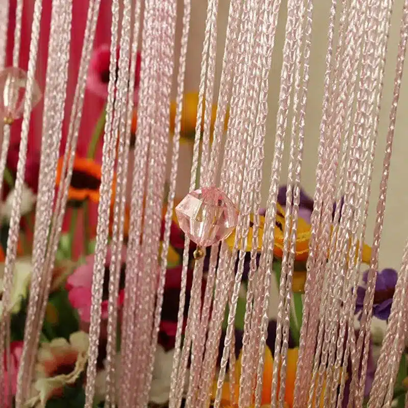 Tassel Curtain Crystal Beads Tassel Silk String Curtain Window Valance Door Divider Sheer Panel Curtains 9