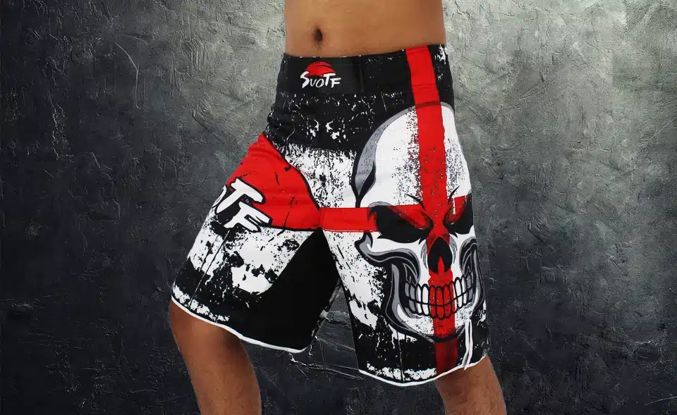 SUOTF MMA black boxing skull motion picture cotton loose size training kickboxing shorts muay thai shorts cheap mma shorts boxeo 3