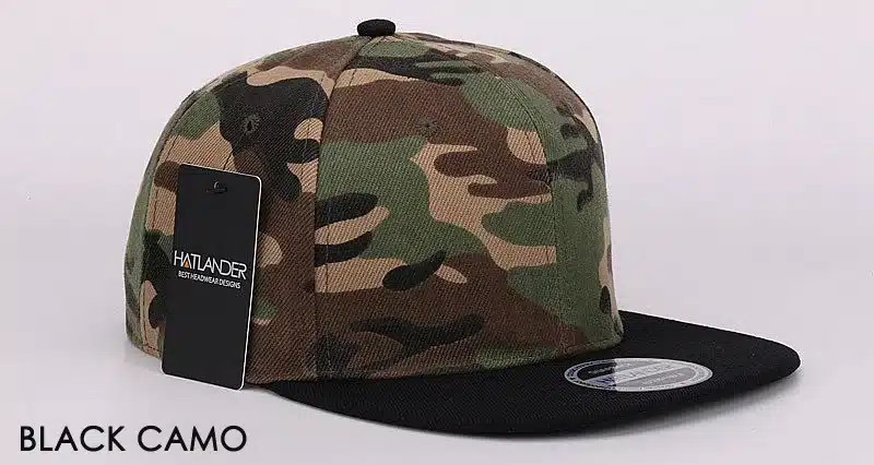 HATLANDER Camouflage snapback polyester cap blank flat camo baseball cap with no embroidery mens cap and hat for men and women 4