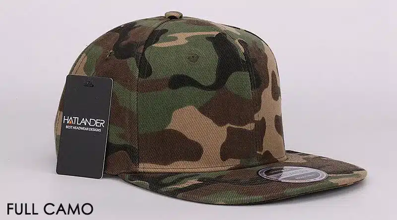 HATLANDER Camouflage snapback polyester cap blank flat camo baseball cap with no embroidery mens cap and hat for men and women 5
