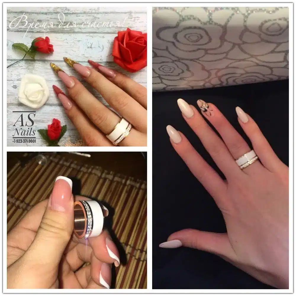 JOVO Luxury Gold Color Rings for Women Wedding Gift Black/White color with charm CZ Paved Design Rose Gold Women Rings Jewelry 32
