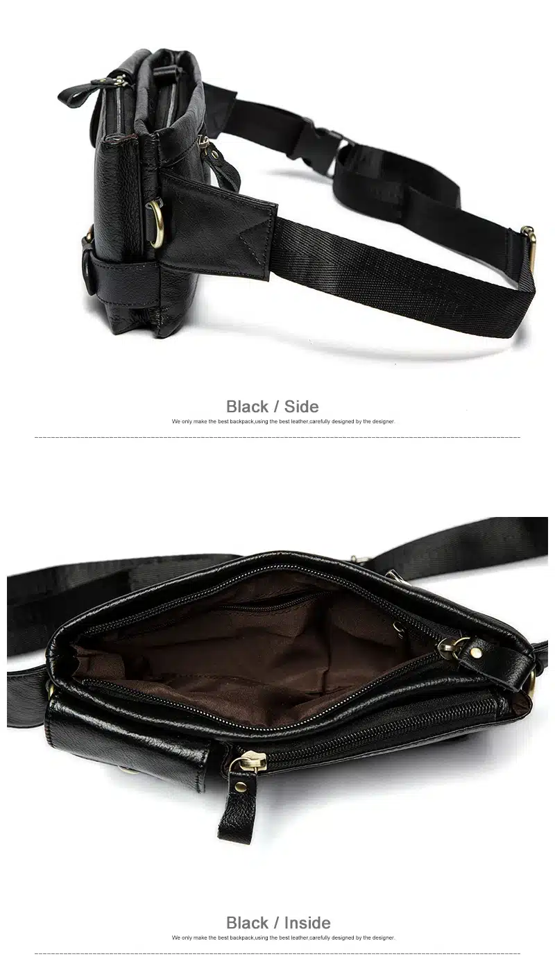 WESTAL Genuine Leather Waist Packs Fanny Pack Belt Bag Phone Pouch Bags Travel Waist Pack Male Small Waist Bag Leather Pouch 13