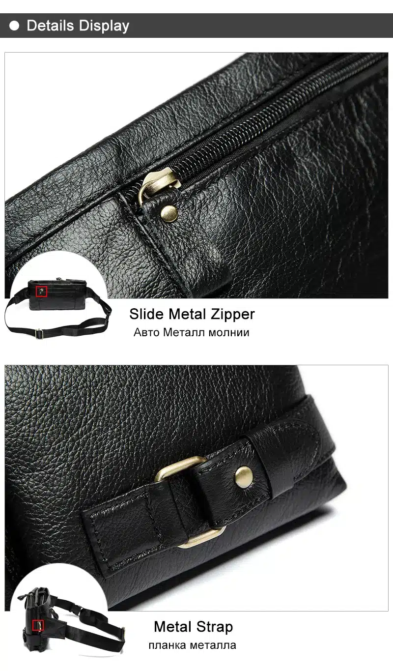 WESTAL Genuine Leather Waist Packs Fanny Pack Belt Bag Phone Pouch Bags Travel Waist Pack Male Small Waist Bag Leather Pouch 17