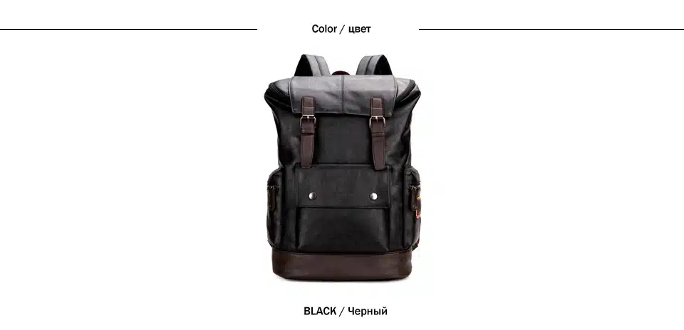 VICUNA POLO Simple Patchwork Large Capacity Mens Leather Backpack For Travel Casual Men Daypacks Leather Travle Backpack mochila 5