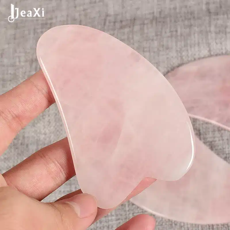 Traditional facial Gua Sha Tool health Care Natural Rose Quartz SPA Acupuncture Scraping Massage healing for make up 10