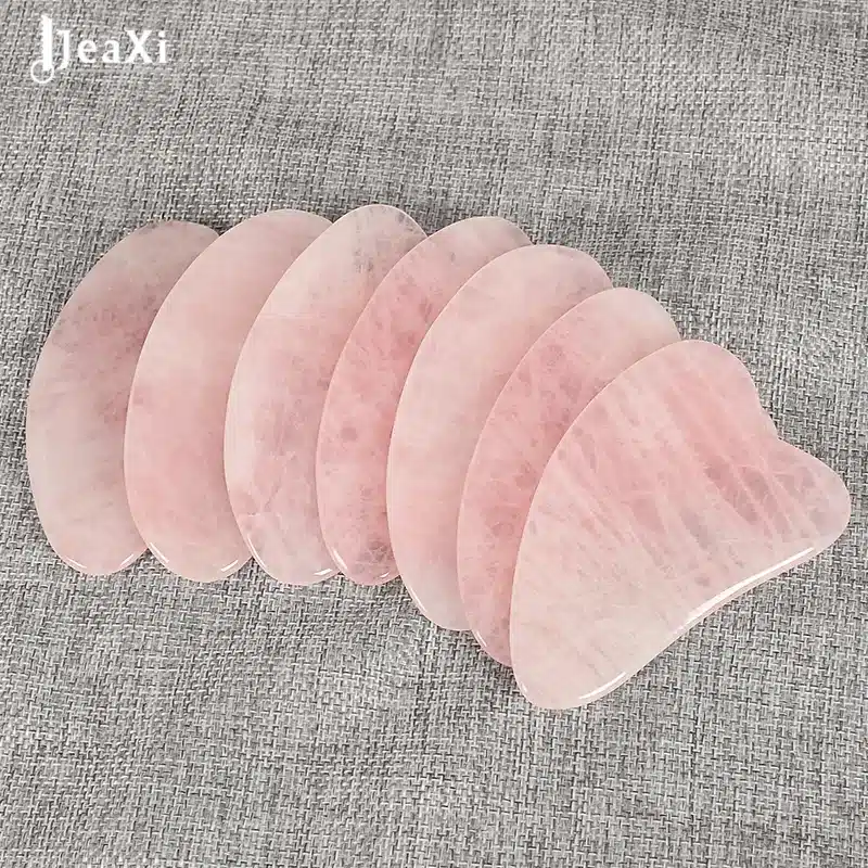 Traditional facial Gua Sha Tool health Care Natural Rose Quartz SPA Acupuncture Scraping Massage healing for make up 11