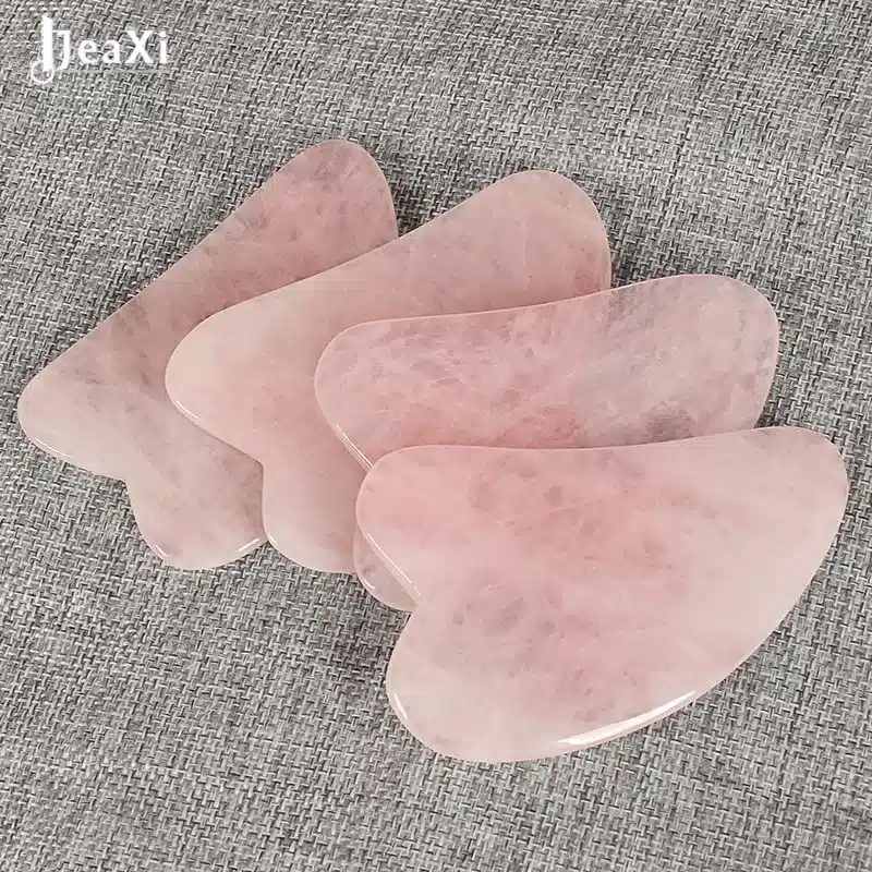 Traditional facial Gua Sha Tool health Care Natural Rose Quartz SPA Acupuncture Scraping Massage healing for make up 12