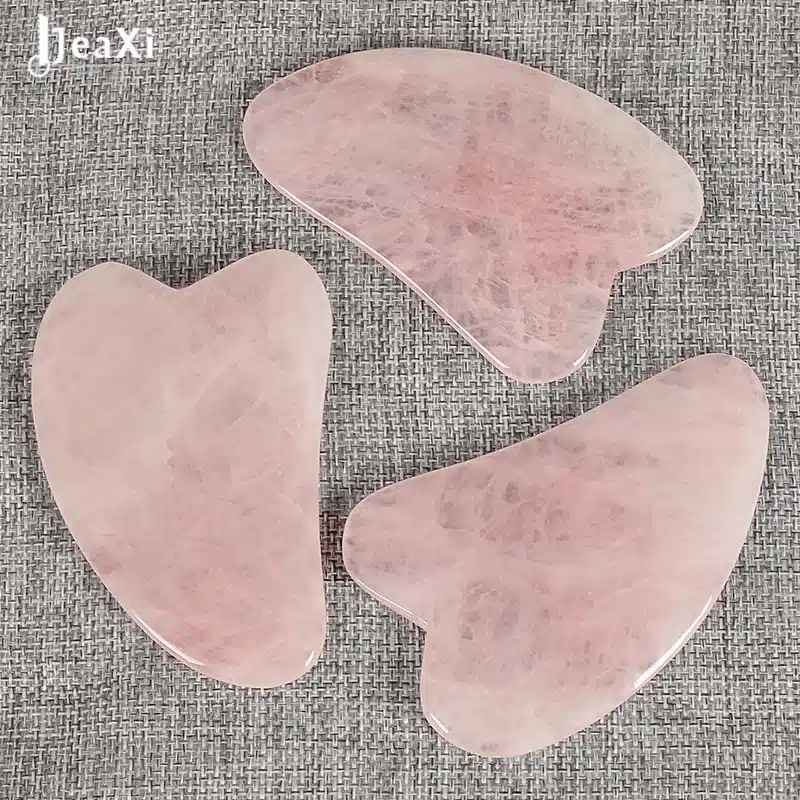 Traditional facial Gua Sha Tool health Care Natural Rose Quartz SPA Acupuncture Scraping Massage healing for make up 13