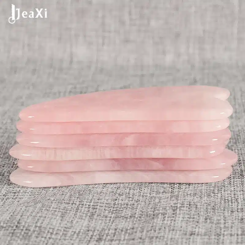 Traditional facial Gua Sha Tool health Care Natural Rose Quartz SPA Acupuncture Scraping Massage healing for make up 16
