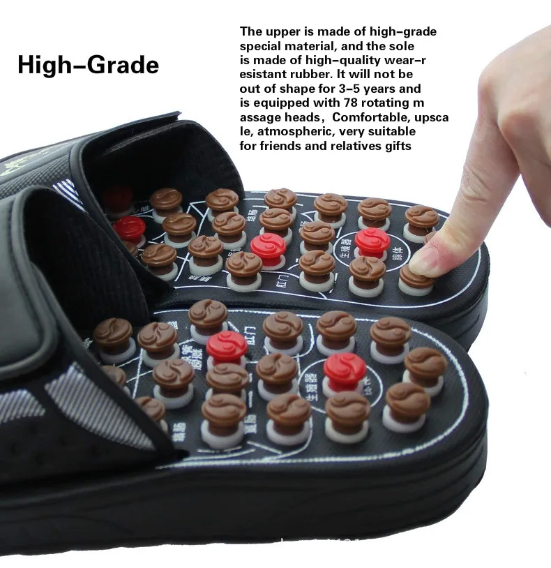 Massage Slipper Shoes Men Summer Slipper acupoint Healthcare Slipper Health Rotating Accupressure Foot Slippers for Men Women 28