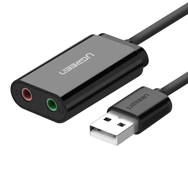 Ugreen Sound Card External 3.5mm USB Adapter USB to Microphone Speaker Audio Interface for PS4 Pro Computer USB Sound Card 14