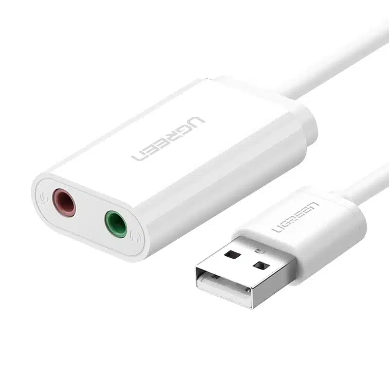Ugreen Sound Card External 3.5mm USB Adapter USB to Microphone Speaker Audio Interface for PS4 Pro Computer USB Sound Card 15