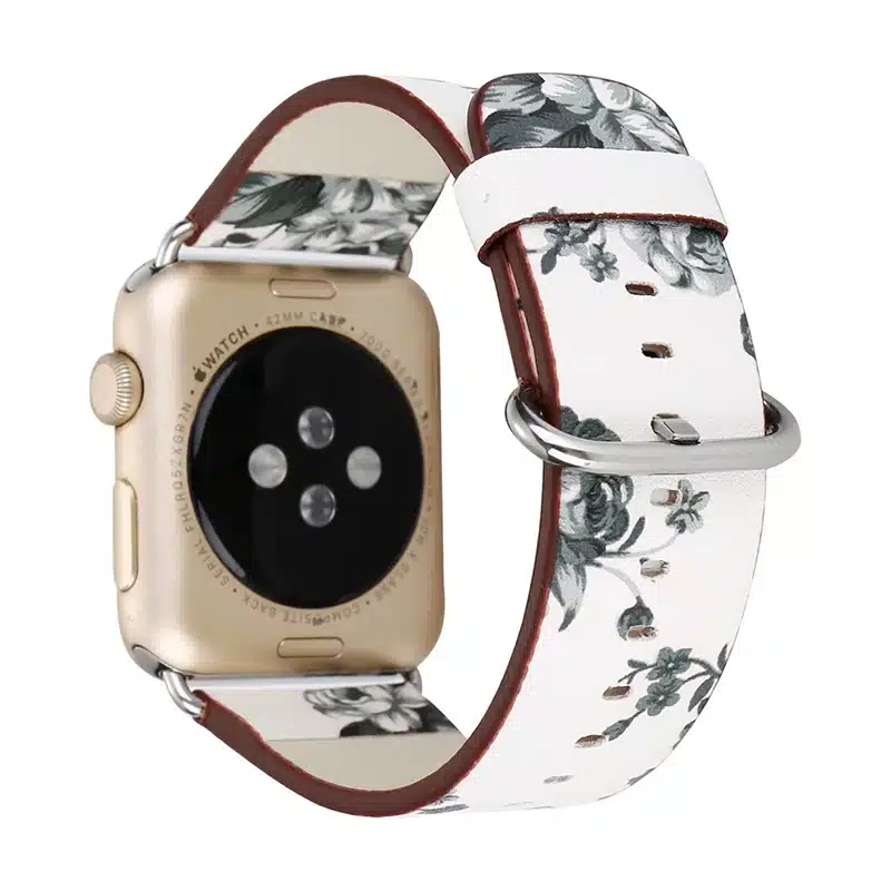 Leather Watch Band for Apple Watch 42/44mm 38/40mm Series 1/2/3/4 Flower Strap Floral Prints Wrist Watch Bracelet I212. 9