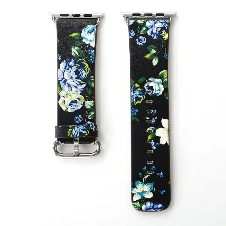 Leather Watch Band for Apple Watch 42/44mm 38/40mm Series 1/2/3/4 Flower Strap Floral Prints Wrist Watch Bracelet I212. 13