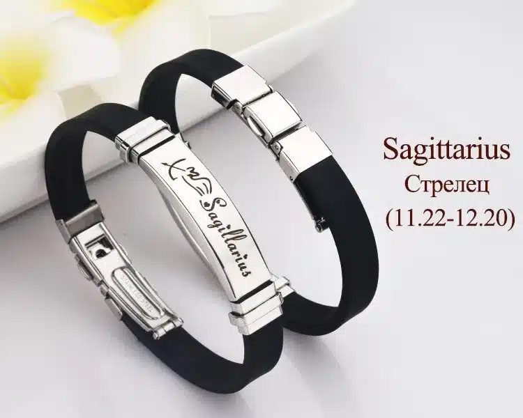 12 Constellations stainless steel Bracelets Men rubber Charm Casual Personality Bracelets & Bangles Jewelry For Women pulseras 42