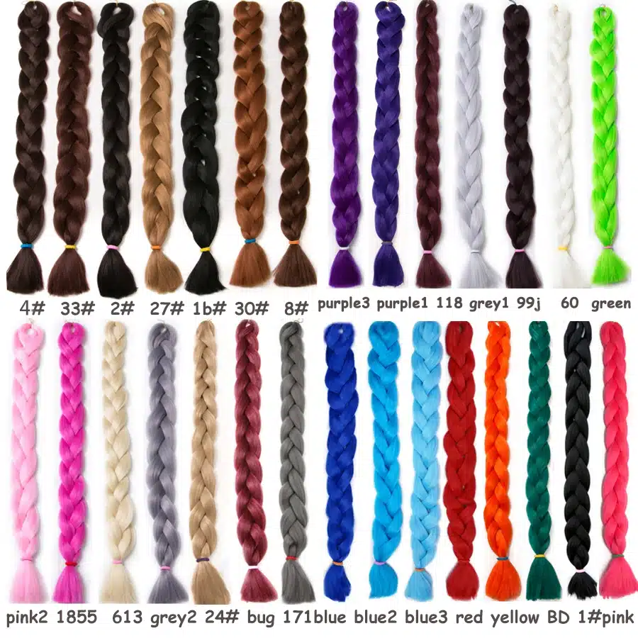 VERVES Braiding Hair one piece 82 inch Synthetic Kanekalon Fiber braid 165g/piece pure color crochet Jumbo Braid Hair Extensions 3