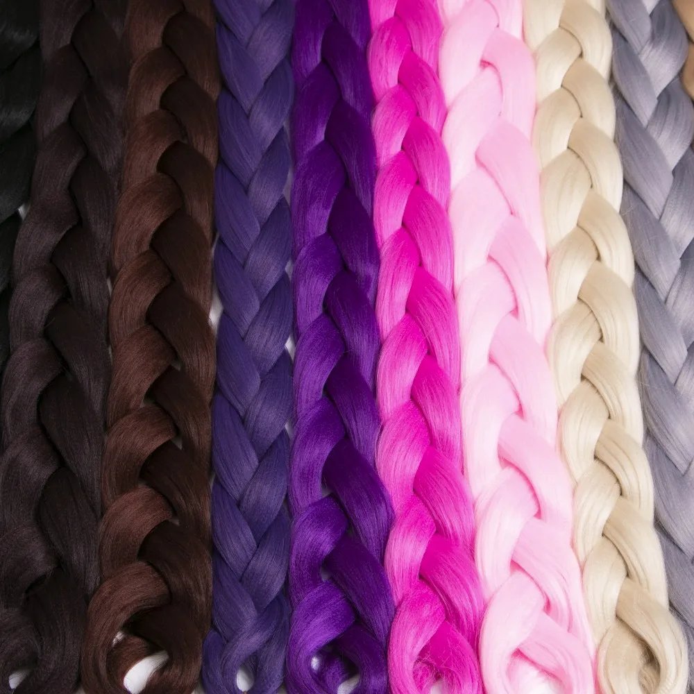 VERVES Braiding Hair one piece 82 inch Synthetic Kanekalon Fiber braid 165g/piece pure color crochet Jumbo Braid Hair Extensions 5