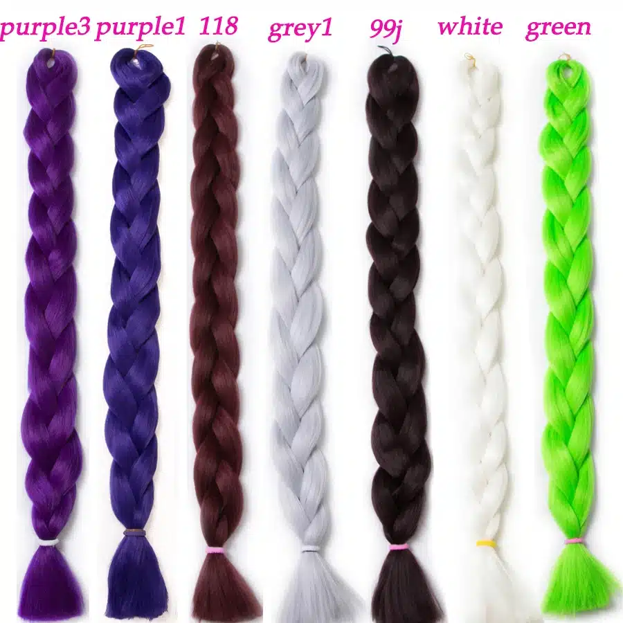 VERVES Braiding Hair one piece 82 inch Synthetic Kanekalon Fiber braid 165g/piece pure color crochet Jumbo Braid Hair Extensions 7