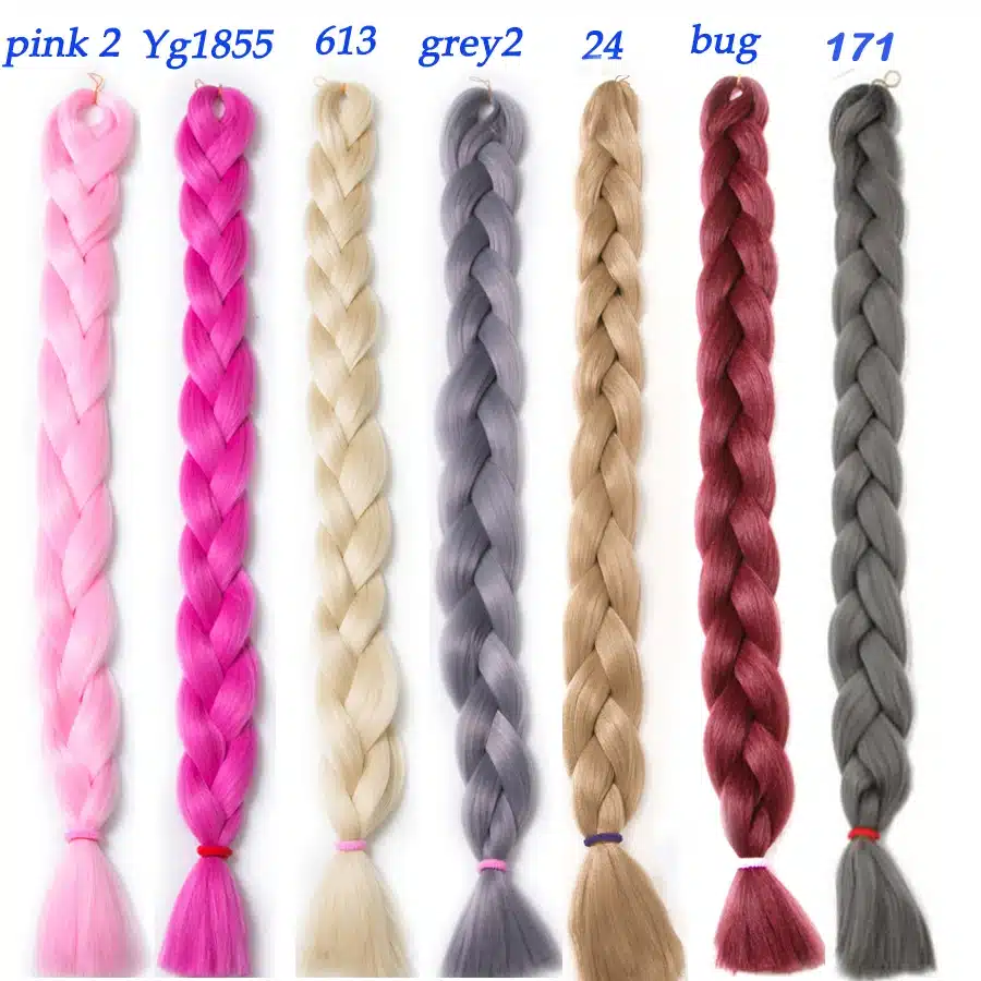 VERVES Braiding Hair one piece 82 inch Synthetic Kanekalon Fiber braid 165g/piece pure color crochet Jumbo Braid Hair Extensions 8