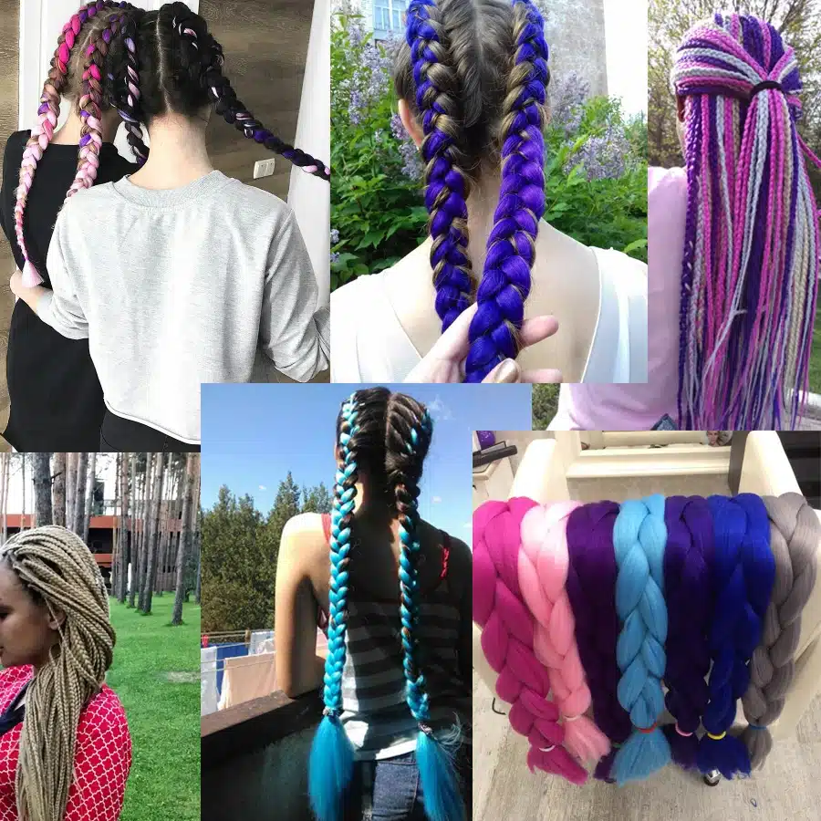 VERVES Braiding Hair one piece 82 inch Synthetic Kanekalon Fiber braid 165g/piece pure color crochet Jumbo Braid Hair Extensions 10