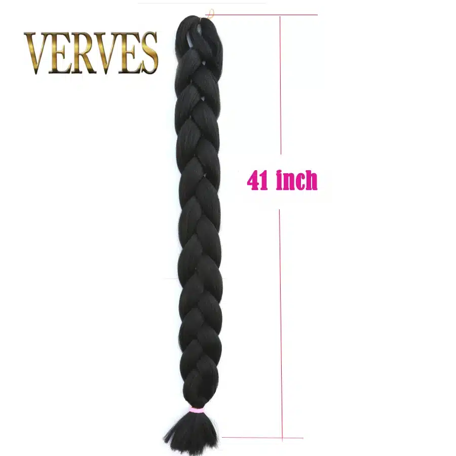 VERVES Braiding Hair one piece 82 inch Synthetic Kanekalon Fiber braid 165g/piece pure color crochet Jumbo Braid Hair Extensions 11