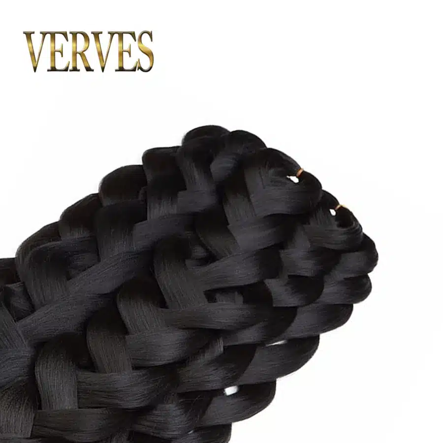 VERVES Braiding Hair one piece 82 inch Synthetic Kanekalon Fiber braid 165g/piece pure color crochet Jumbo Braid Hair Extensions 12
