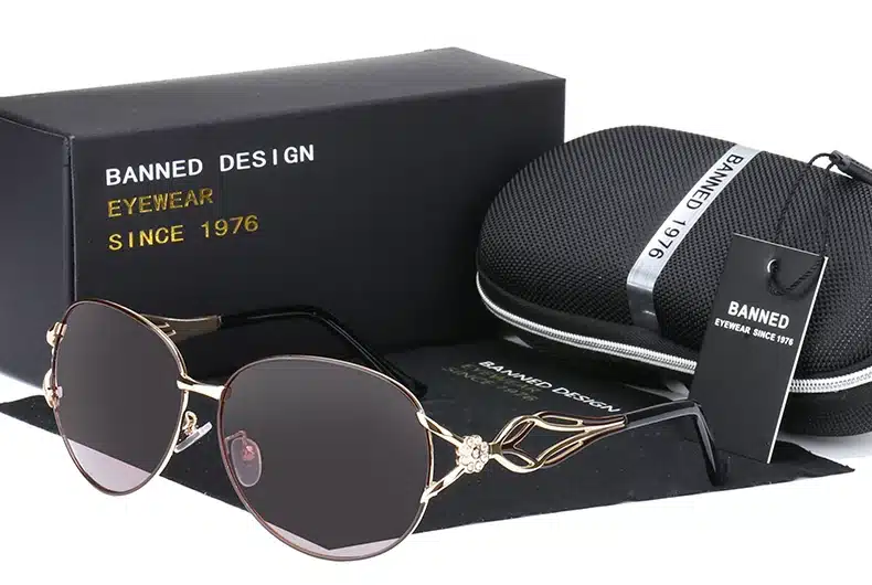 BANNED women's HD polarized fashion Sunglasses hot sell newest brand name lens feminin diamond sun Glasses vintage with gift box 25